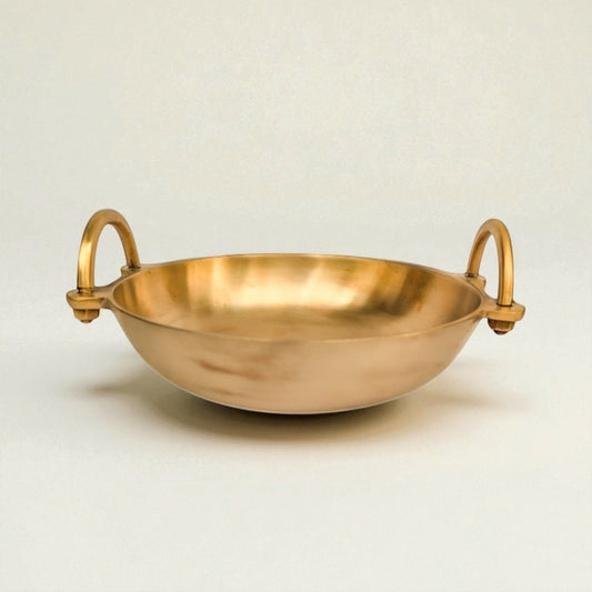 Bronze Kansa Kadai Ruby with elegant handles for versatile cooking and serving