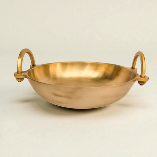 Bronze Kansa Kadai Ruby with two elegant handles for traditional cooking and serving
