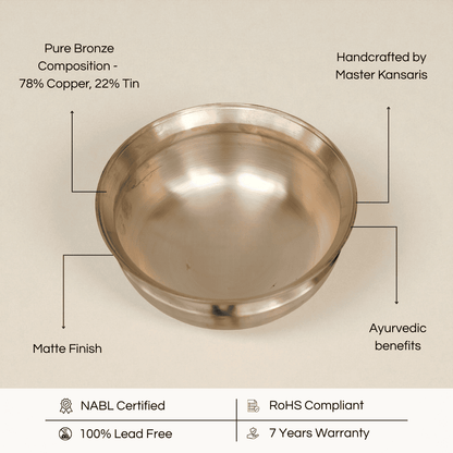 Bronze kansa karakam handcrafted in pure bronze composition for Ayurvedic benefits