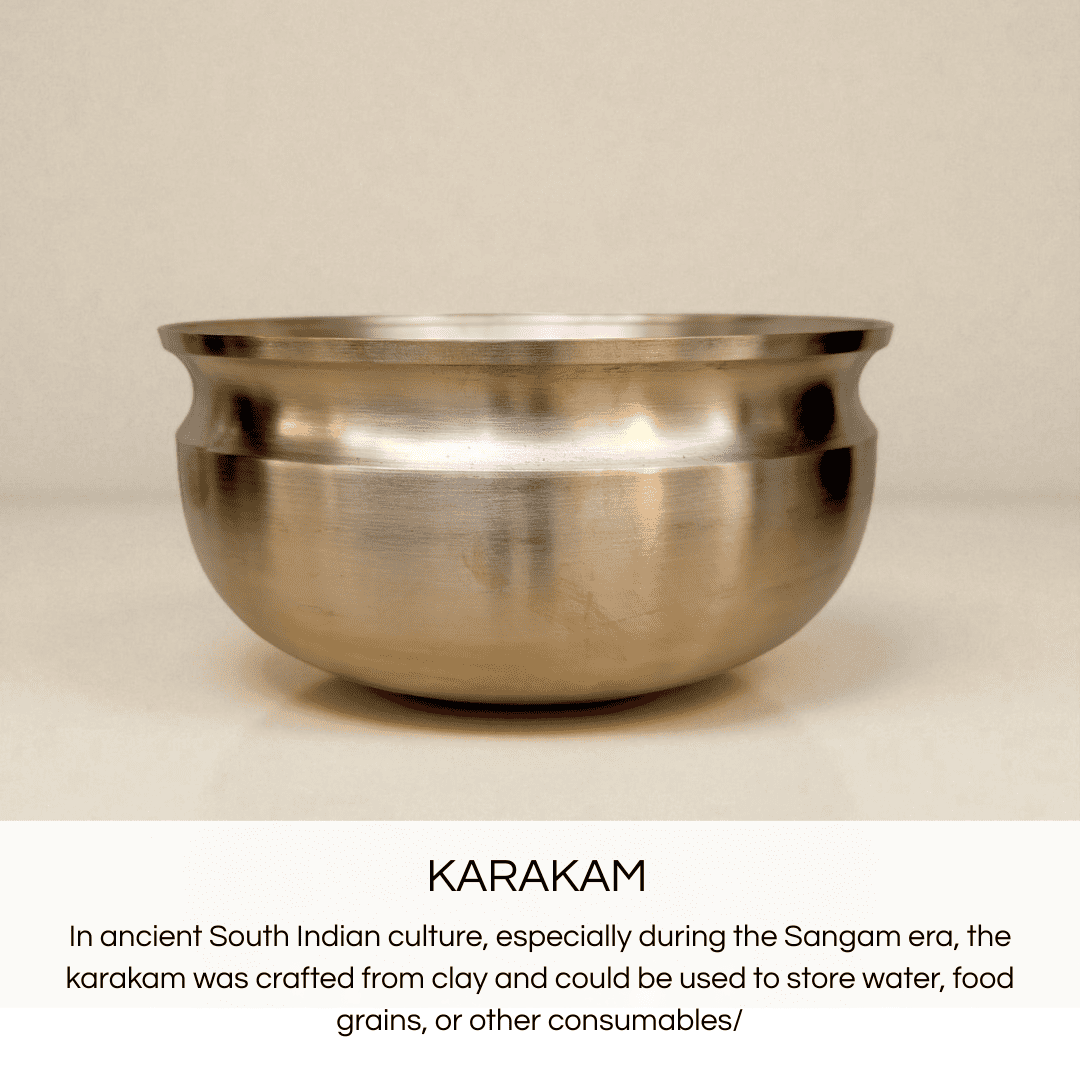 Bronze Kansa Karakam Bowl for Storing Water and Food in Traditional South Indian Style