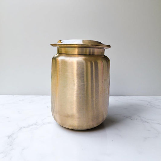 Bronze kansa loti oil spoon lid by Kansyam with a smooth polished finish for pooja rituals
