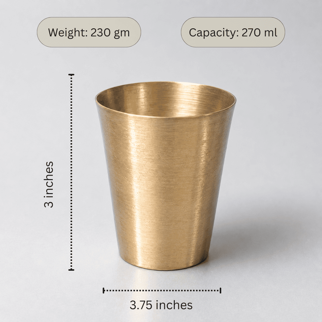 Butter Milk Kansa Glass, Matte finish, 270ml