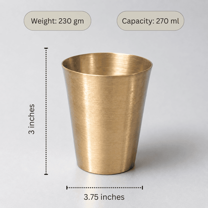 Butter Milk Kansa Glass, Matte finish, 270ml