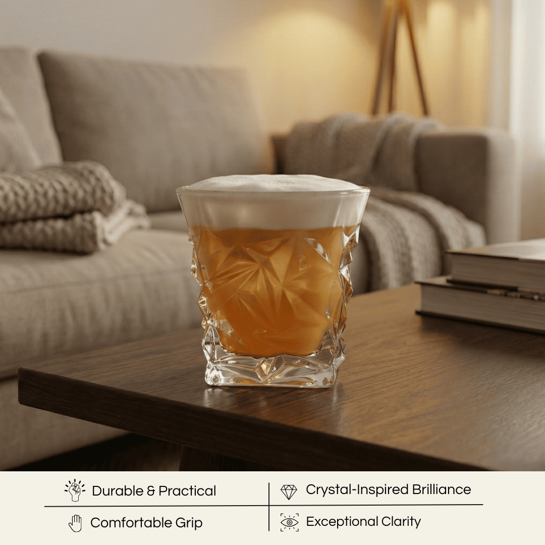 Celestial Astra Premium Whiskey glasses with a comfortable grip and exceptional clarity for stylish drinking