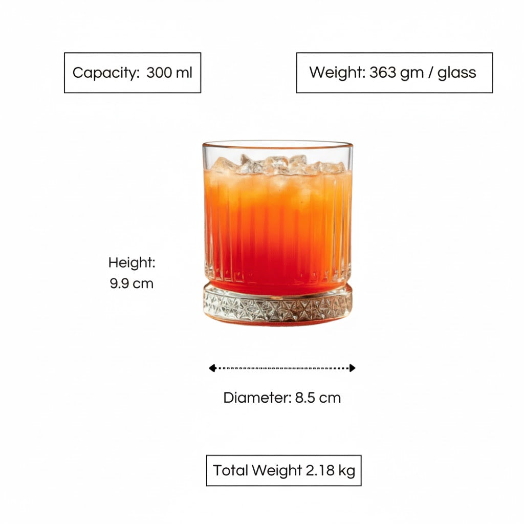 Celestial Aurelia Premium Whiskey glasses with a 300ml capacity and elegant design for a refined drinking experience