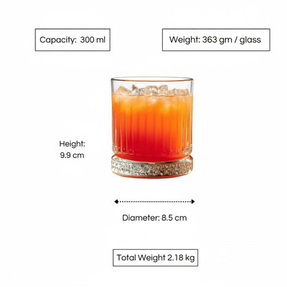 Celestial Aurelia Premium Whiskey glasses with a 300ml capacity and elegant design for a refined drinking experience