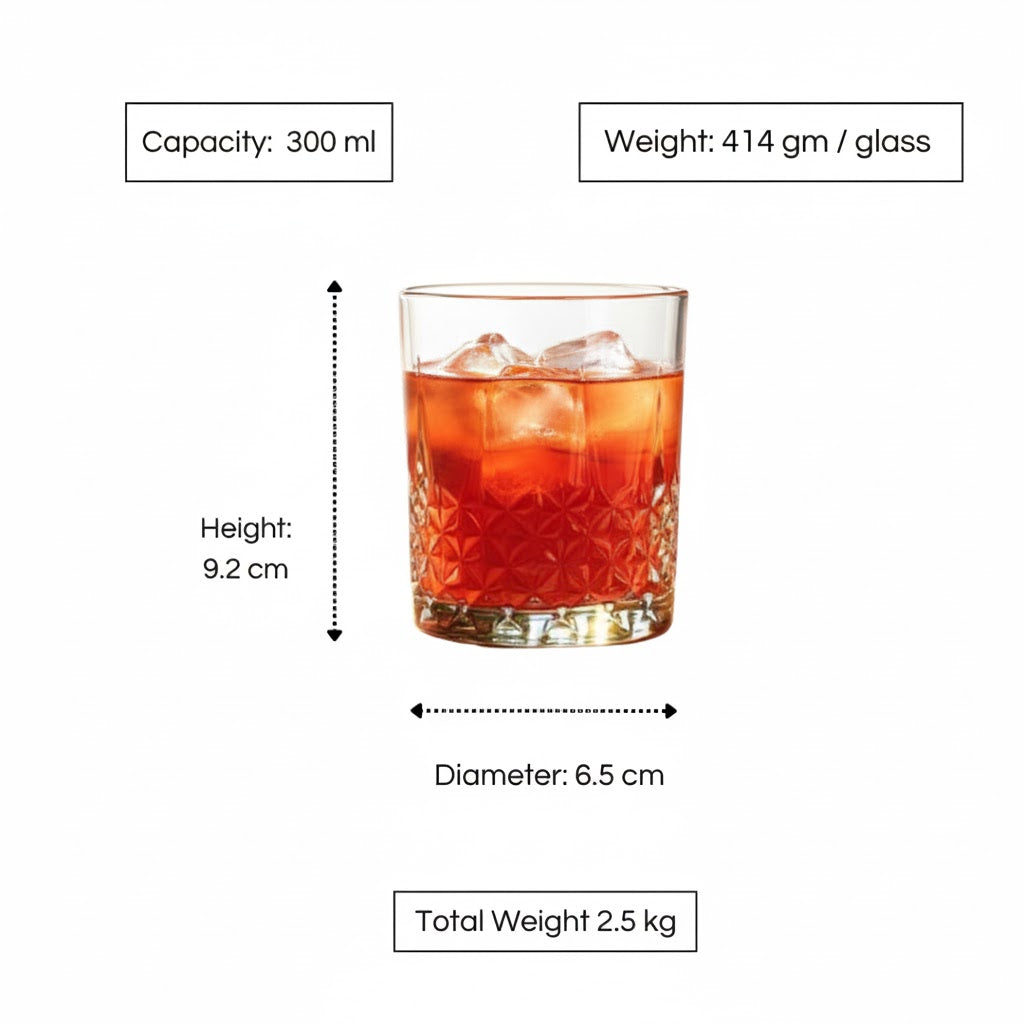 Celestial Horizon Premium Whiskey glasses with a capacity of 300 ml and elegant design for enjoying your favorite drinks