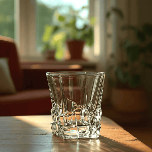 Celestial Lucent Premium Whiskey glasses with a unique design, perfect for enjoying cocktails at home