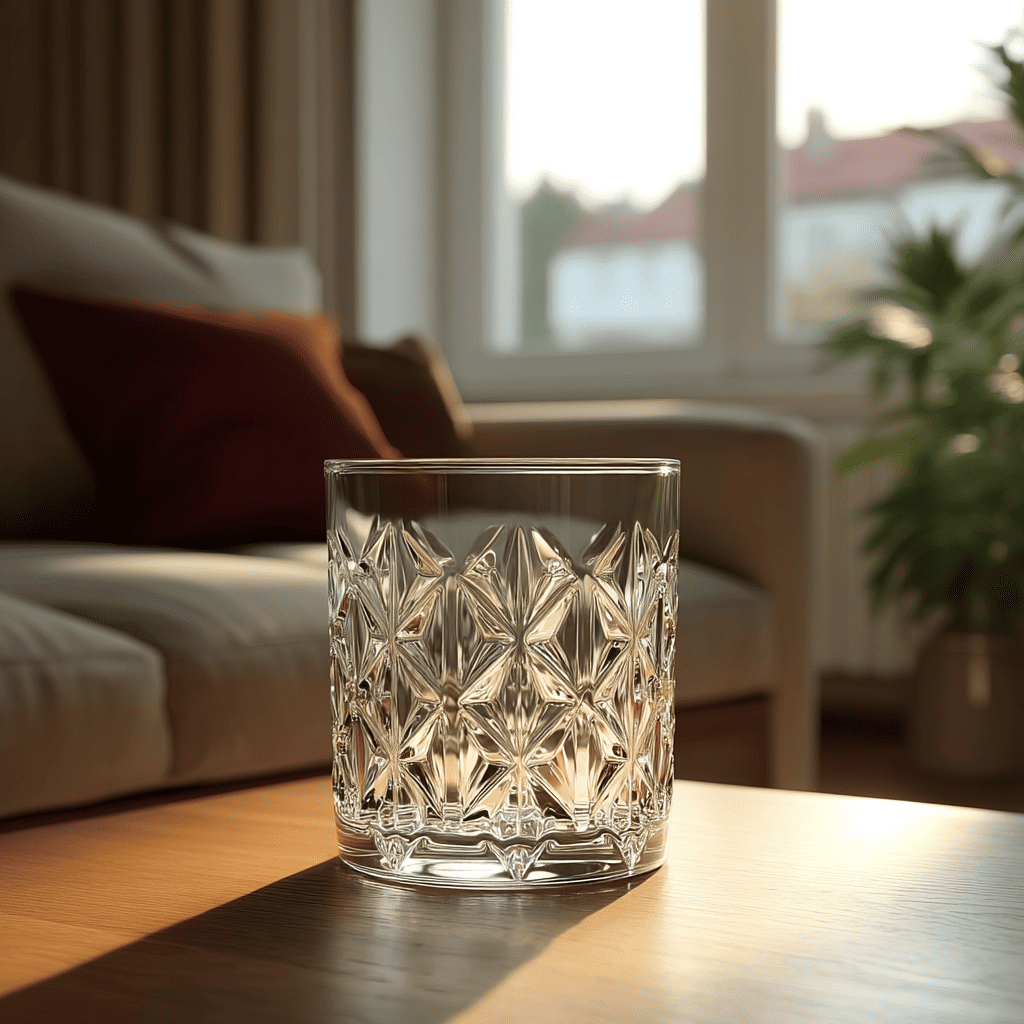 Celestial Orion Premium Whiskey glasses featuring a unique diamond cut design, perfect for enjoying your favorite drinks