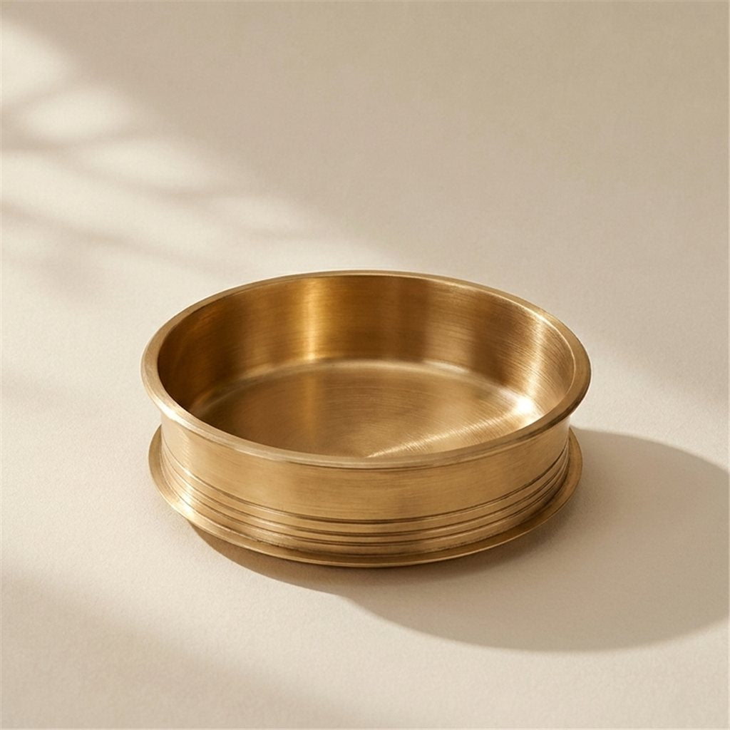 Classic Kansa Urli, Bronze Bowl, 3500ml, 11 inch diameter — pure kansa bronze bowl with ridged base