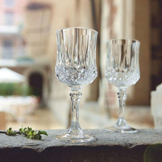 Cristal D'Arques Longchamp Wine Glass 250ml with Elegant Cut Design and Sturdy Base