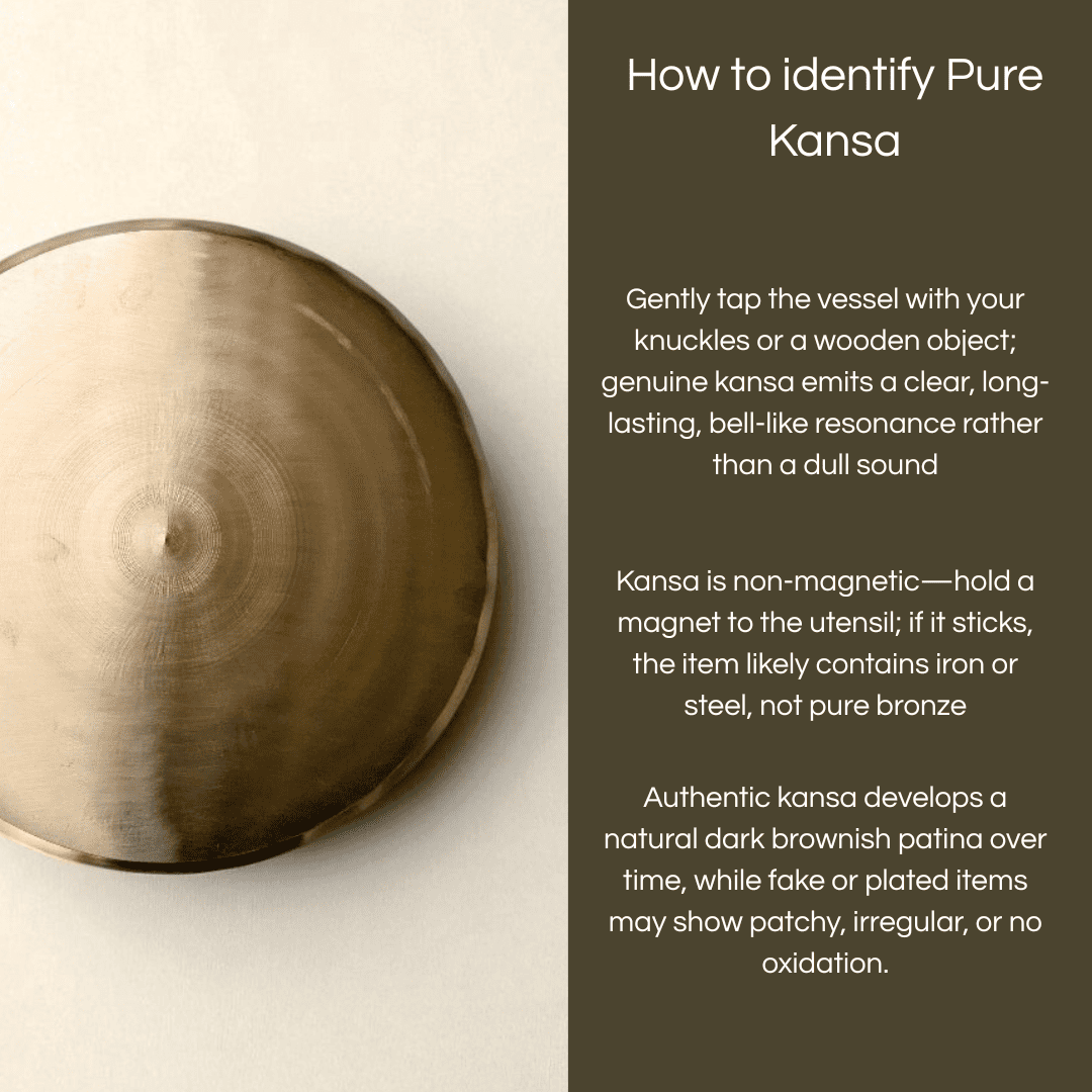 Curve kansa thali from Kansyam showcasing a polished bronze surface with a natural patina finish