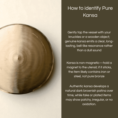 Curve kansa thali from Kansyam showcasing a polished bronze surface with a natural patina finish