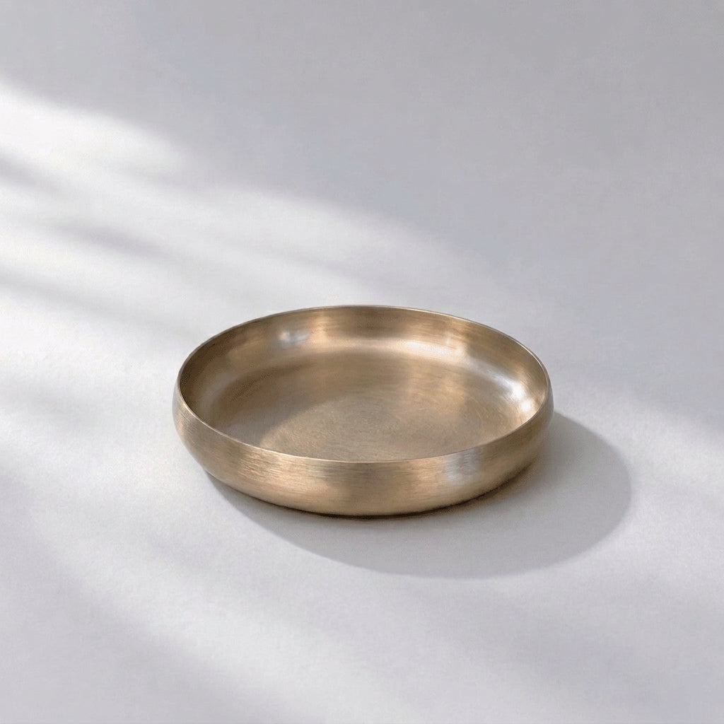 Curve Kansa Thali, Quarter, Bronze Matte Finish, 7.25 inch