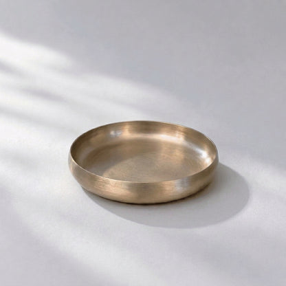 Curve Kansa Thali, Quarter, Bronze Matte Finish, 7.25 inch