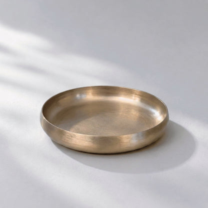 Curve Kansa Thali, Small, Bronze Matte Finish, 9.5 inch