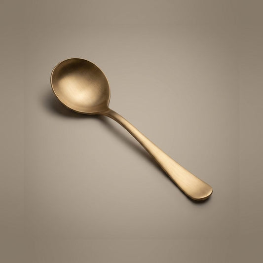 Pure Kansa Curve Serving Spoon, Large, Matte Finished