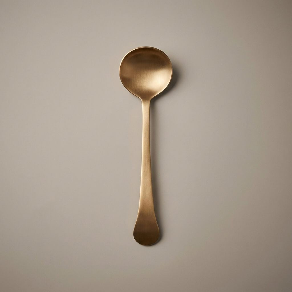 Pure Kansa Curve Serving Spoon, Large, Matte Finished