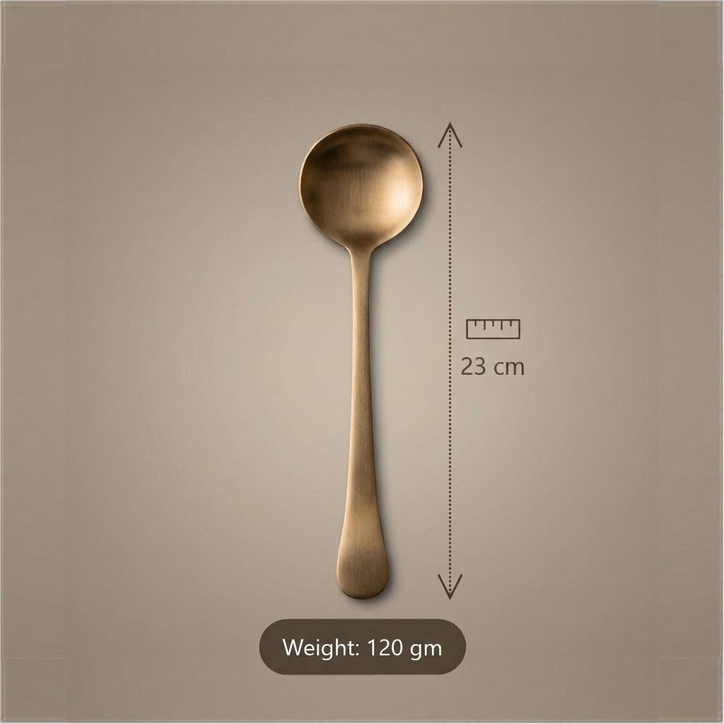 Pure Kansa Curve Serving Spoon, Large, Matte Finished