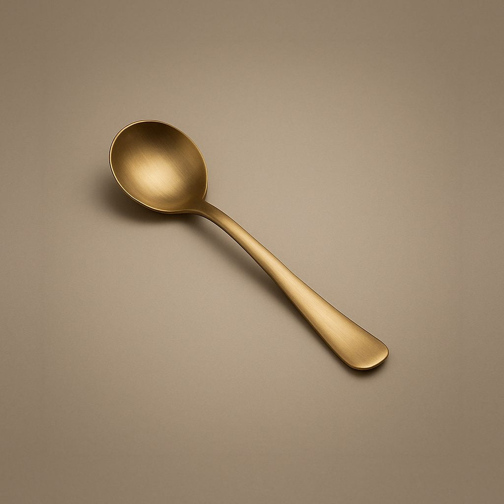 Pure Kansa Curve Serving Spoon, Small – angled view