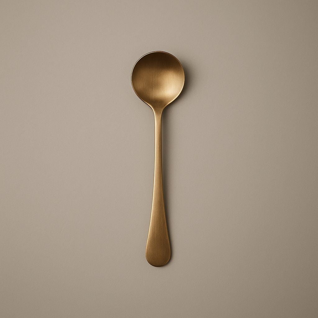 Pure Kansa Curve Serving Spoon, Small, Matte Finished
