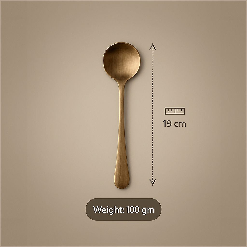 Pure Kansa Curve Serving Spoon, Small – 19 cm, 100 gm