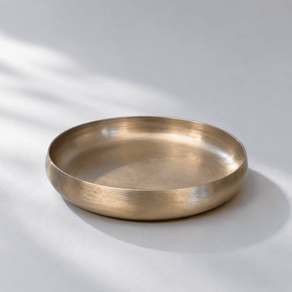 Curve Kansa Thali, Bronze Matte Finish, 10.5 inch, 26 cm