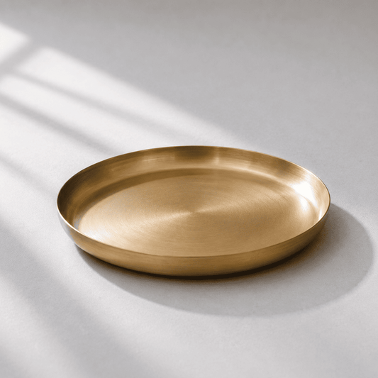 Curve Kansa Thali, Bronze Matte Finish, 12 inch, 30 cm