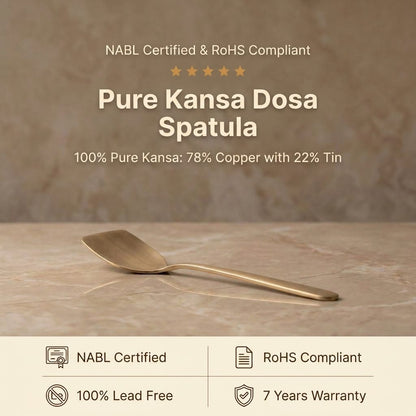 Pure Kansa Dosa Spatula – 100% Pure Kansa, NABL Certified & RoHS Compliant