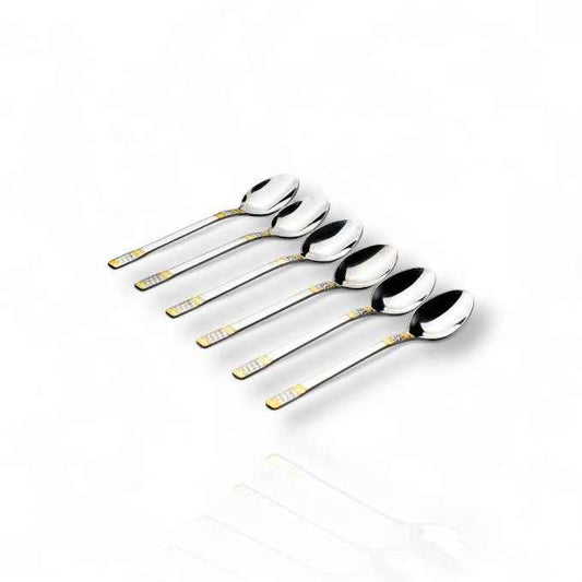 FnS Celebration 6 pcs Baby Spoon, 24 Carat Gold Plated