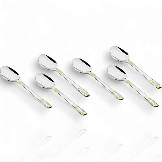 FnS Celebration 6 pcs Tea Spoon, 24 Carat Gold Plated