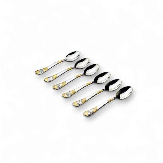 FnS Imperio 6 pcs Coffee Spoons, 24 Carat Gold Plated