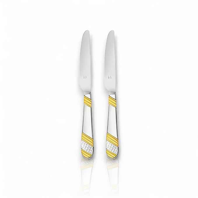 FnS Imperio 2 pcs Dinner Knife, 24 Carat Gold Plated