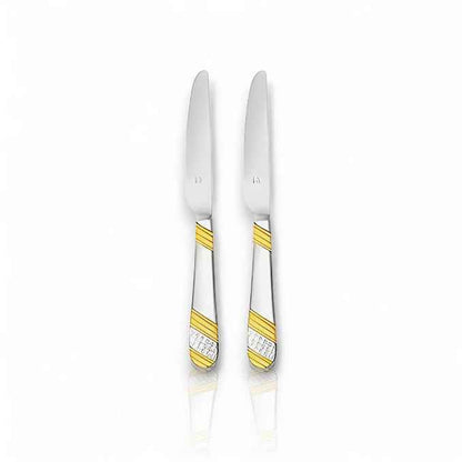 FnS Imperio 2 pcs Dinner Knife, 24 Carat Gold Plated