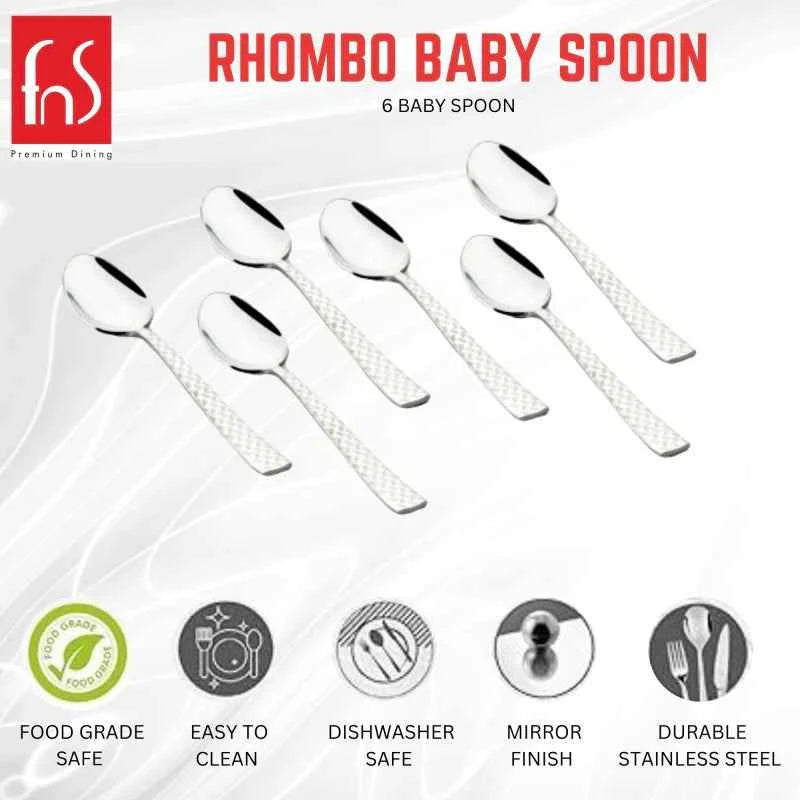 FnS Rhombo 6 pcs Baby Spoon, Hammered Finish