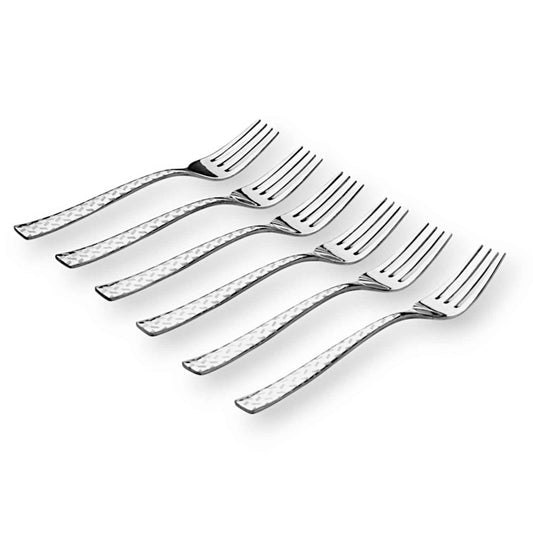 FnS Rhombo 6 pcs Dinner Fork, Hammered Finish