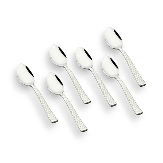 FnS Rhombo 6 pcs Dinner Spoon, Hammered Finish