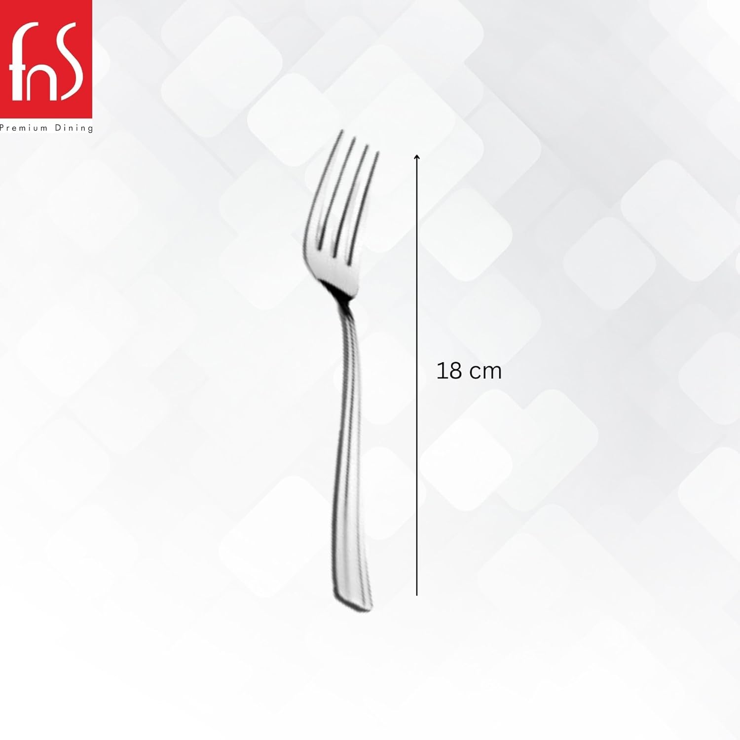 FNS Venice Dinner Fork 6 pcs featuring a sleek design and elegant finish, measuring 18 cm