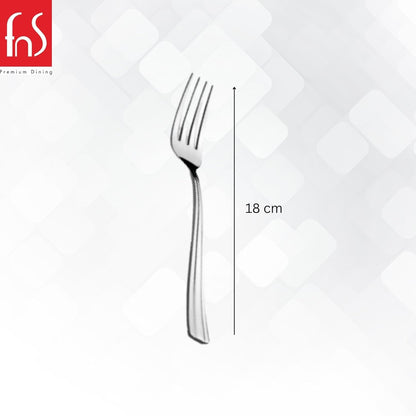 FNS Venice Dinner Fork 6 pcs featuring a sleek design and elegant finish, measuring 18 cm