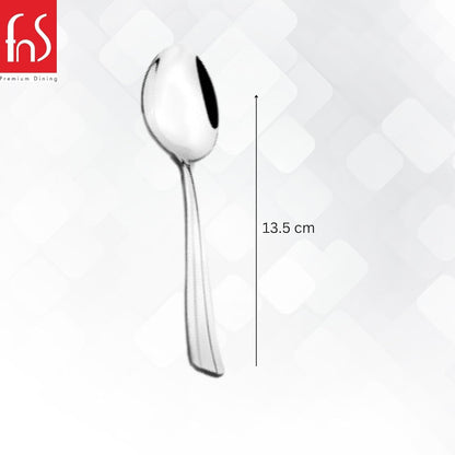 FNS Venice Tea Spoon 6 pcs with a sleek design, measuring 13.5 cm, perfect for dining and serving.