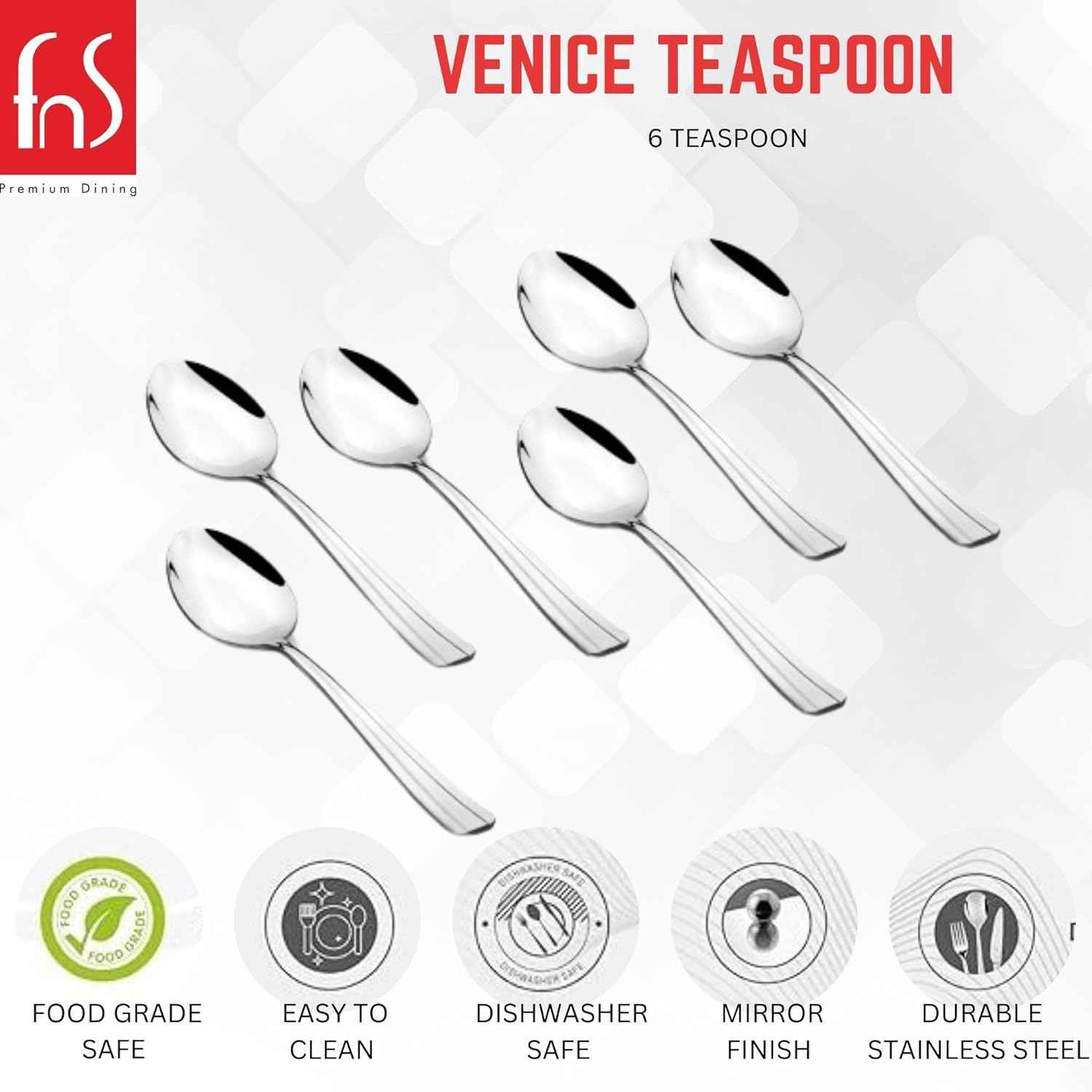 FnS Venice 6 Pcs Stainless Steel Tea Spoon Set