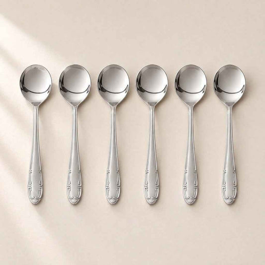 Kishco Cutlery French Stainless Steel Soup Spoon, Set of 6