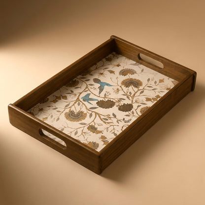 Gardenia Wooden Serving Tray, Large, Premium Teak Wood