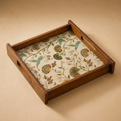 Gardenia Wooden Serving Tray, Large Square, Premium Teak Wood