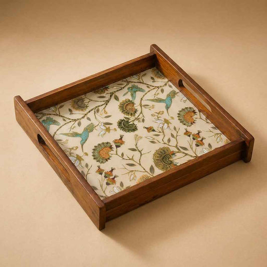 Gardenia Wooden Serving Tray, Large Square, Premium Teak Wood