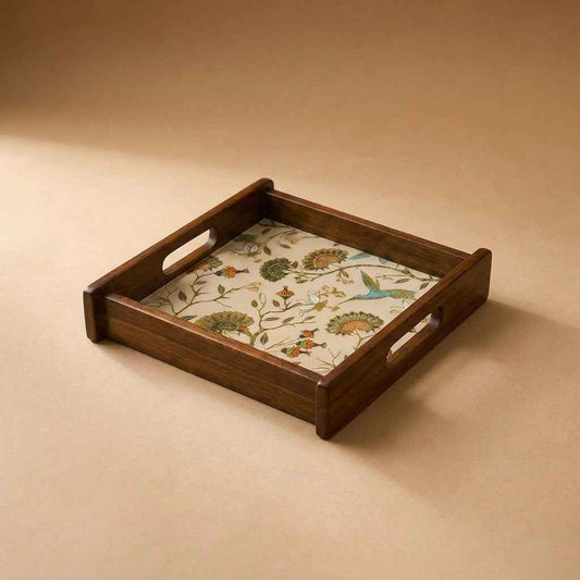 Gardenia Wooden Serving Tray, Small Square, Premium Teak Wood