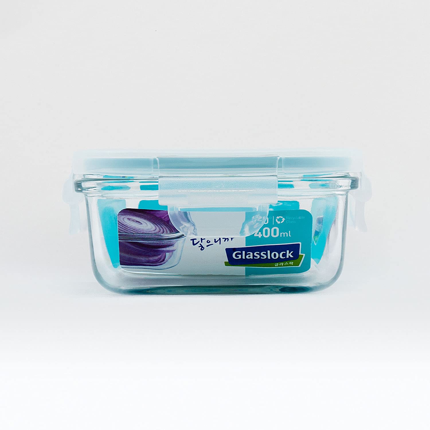 GlassLock food container rectangle 400ml with a secure lid for storage and meal prep
