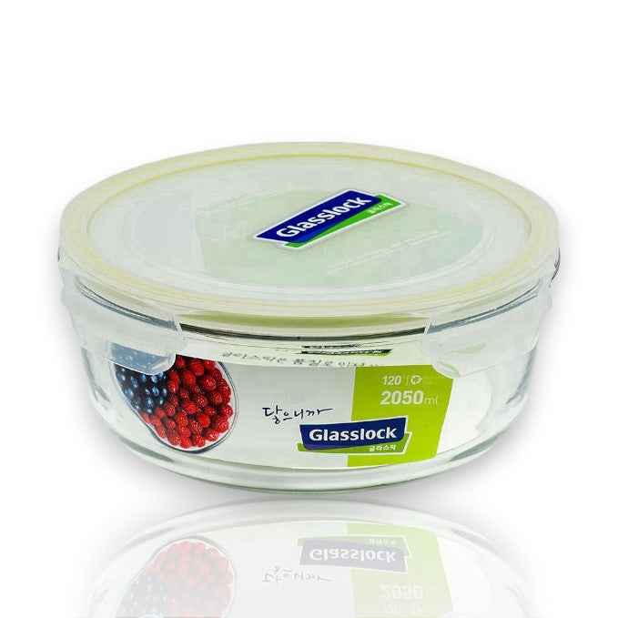 Glasslock Food Storage – Round Container, 2050ml Capacity