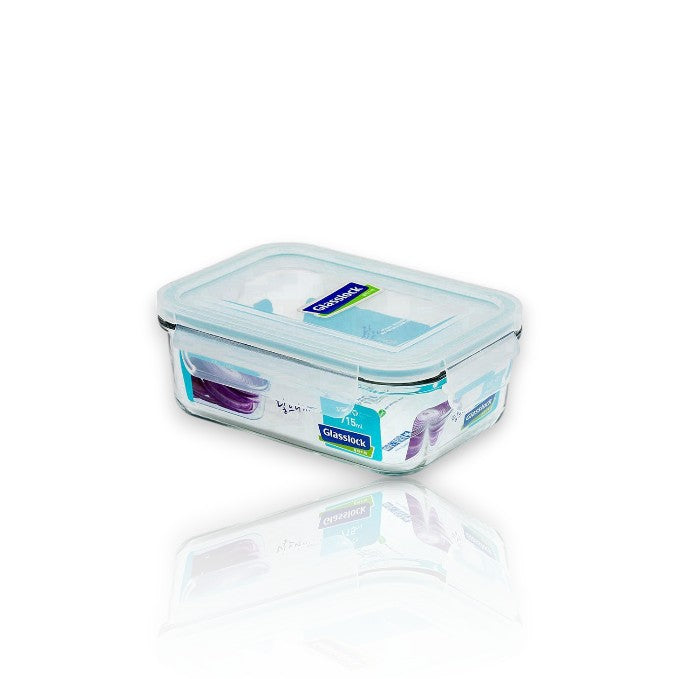 GlassLock Korea rectangle food container 710ml with secure airtight lid for meal storage