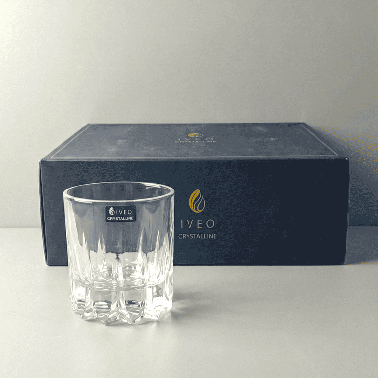 Iveo Crystalline Grace Crystal Whisky Glass, 300ml, Set of 6